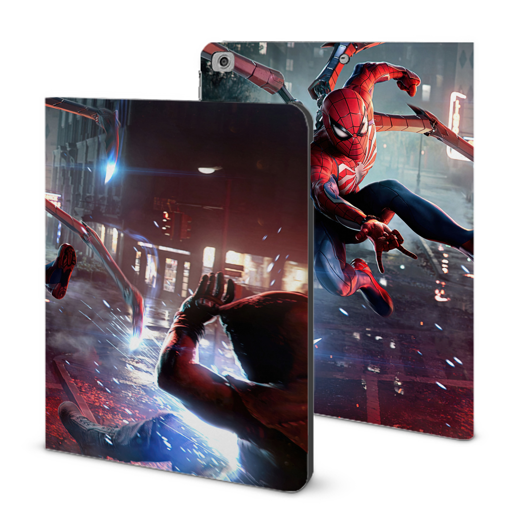 （画像用） Spider Man スパイダーマン IPad ケース ブック型 PUレザー TPU 耐衝撃 軽量 薄型 ペン収納なし 全面保護 IPad 各モデル対応